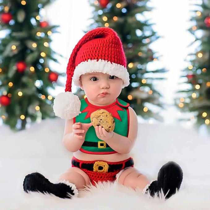 3Pcs Christmas Baby Cotton Bibs - Image 5