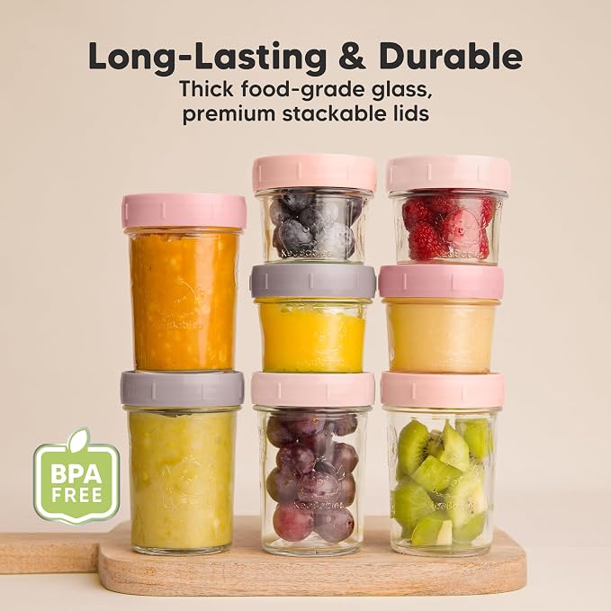 KeaBabies 4pk 8oz Glass Baby Food Containers - Image 5