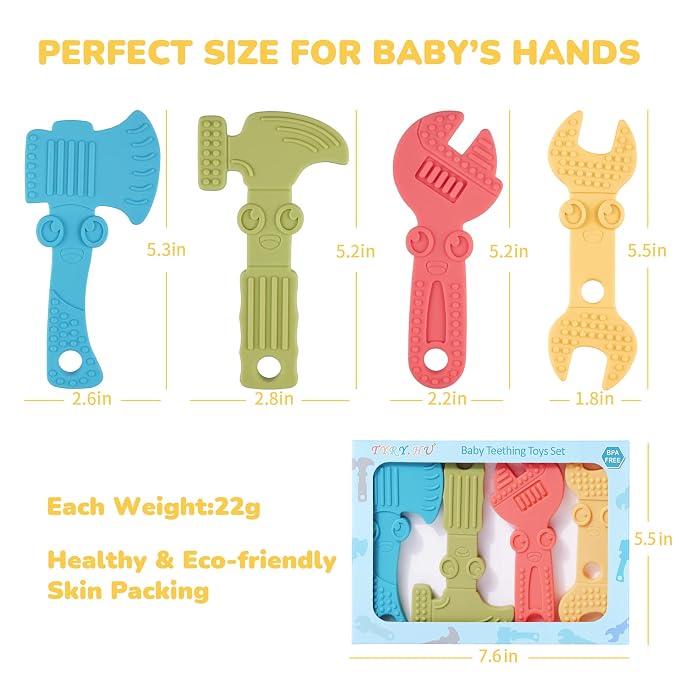 TYRY.HU Baby Teething Toys for Babies 0-6 Months 6-12 Months, BPA Free Silicone - Image 8