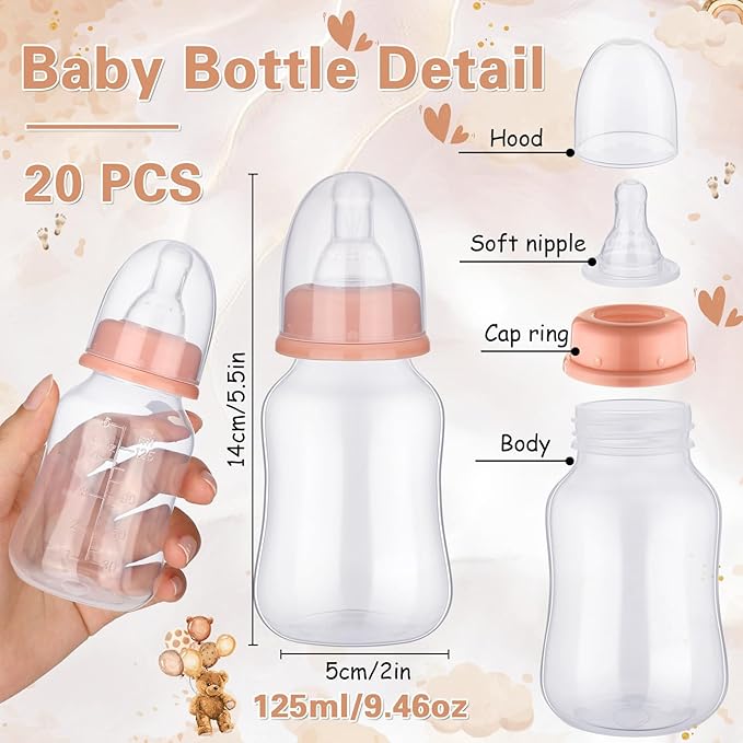 TrelaCo Bottle Chug Baby Shower Game 20 Pcs Baby Bottles Shower Favor - Image 3