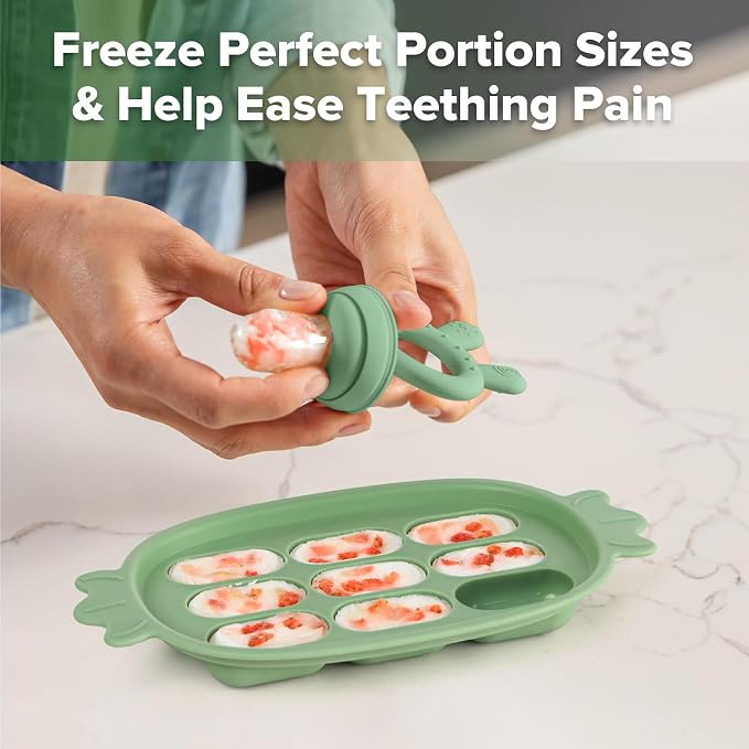 Haakaa Baby Fruit Food Feeder & Silicone Freezer Nibble Tray Combo - Image 3