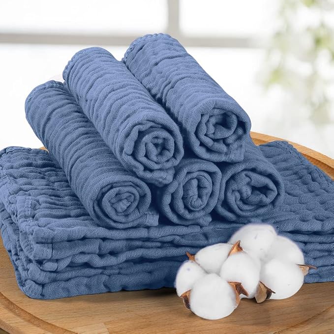 Yoofoss Muslin Burp Cloths for Baby 10 Pack 100% Cotton Baby Washcloths for - Image 2