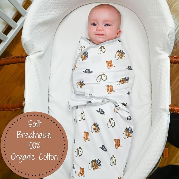 LollyBanks 100% Organic Cotton Baby Boy Essentials Swaddles 0-3 Months - Image 2