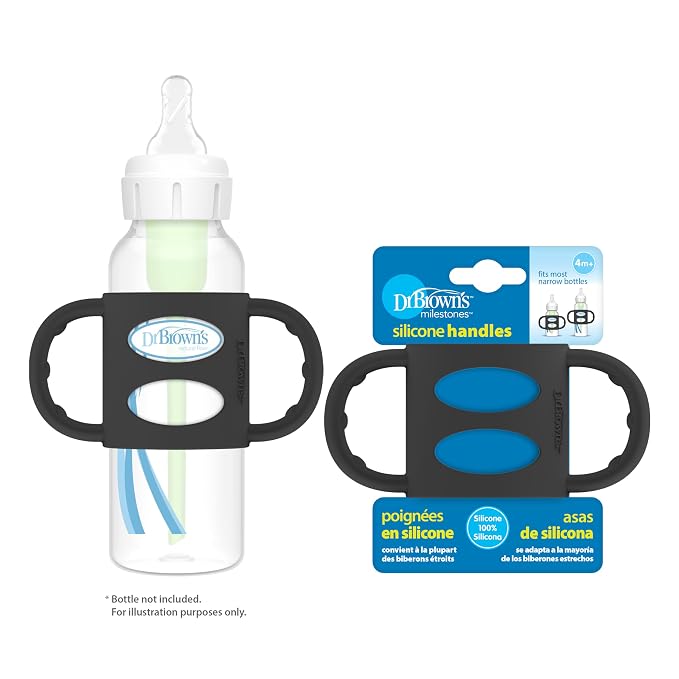 Dr. Brown's Narrow Baby Bottle Handles, 100% Silicone, Easy Grip Removable - Image 8