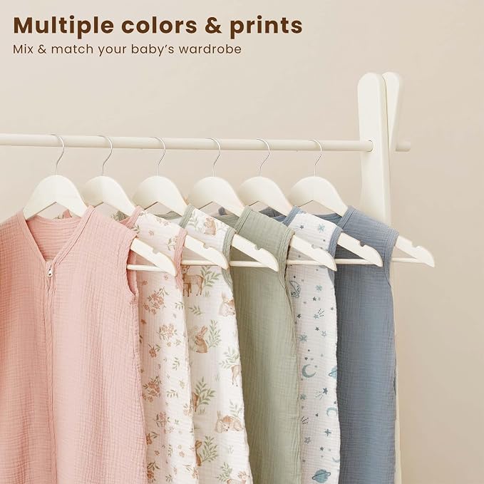 Konssy Muslin Baby Sleep Sack 0-6 Months 0.8 TOG, 2 Pack 100% Cotton Wearable - Image 7