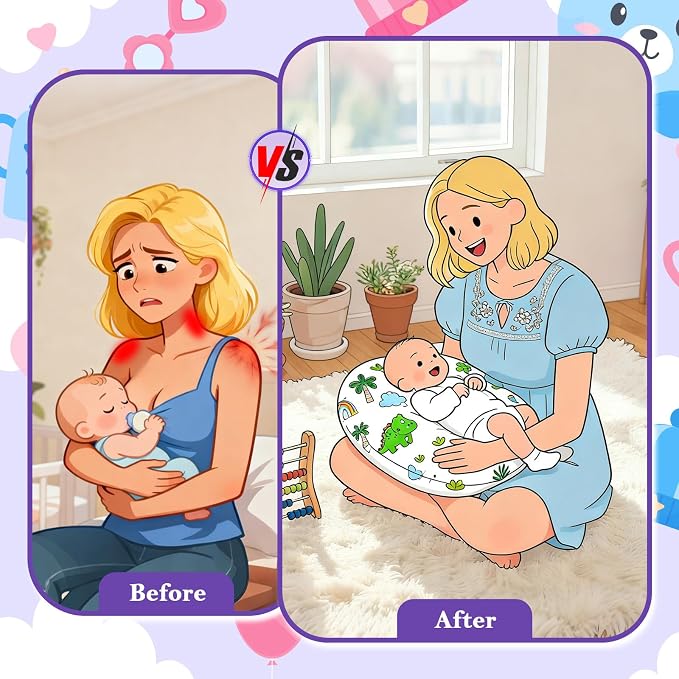 Nursing Pillow for Breastfeeding and Bottle Feeding, Ergonomic Design for Tummy - Image 3