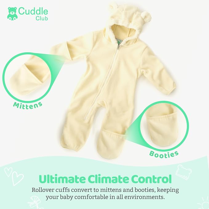 Cuddle Club Fleece Baby Bunting Bodysuit - Image 3