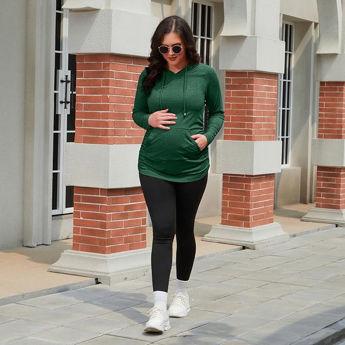 GINKANA Maternity Hoodie Long Sleeves Shirts Casual Maternity Top Pregnancy - Image 5