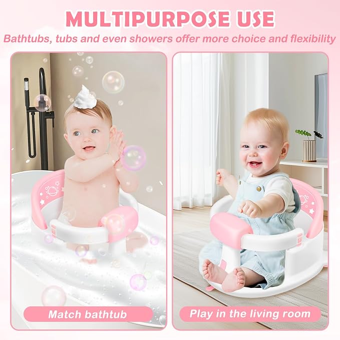 Baby Bath Seat for Babies 6 Months & up, Baby Bath Seat, Non-Slip Toddler Bath - Image 8