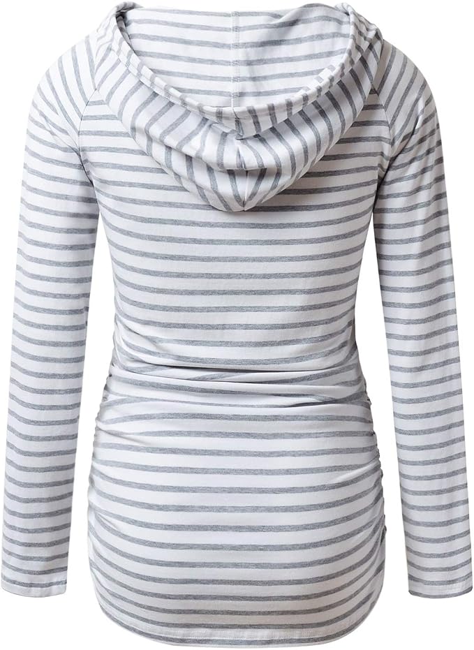 GINKANA Maternity Hoodie Long Sleeves Shirts Casual Maternity Top Pregnancy - Image 2