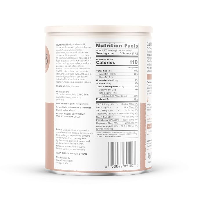 Haven Goat Toddler Formula, Grass Fed Whole Goat Milk Powder - Image 8