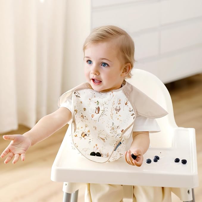 GRSSDER 3-pack Mess Proof Baby Feeding Bibs - Image 2