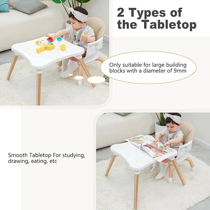 Baby High Chair, 7 in 1 Convertible High Chairs - Image 4
