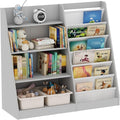 Gray Kids Bookshelf for Nursery Toddler Baby Sling Book Rack Adjustable Shelf by HedoAjim