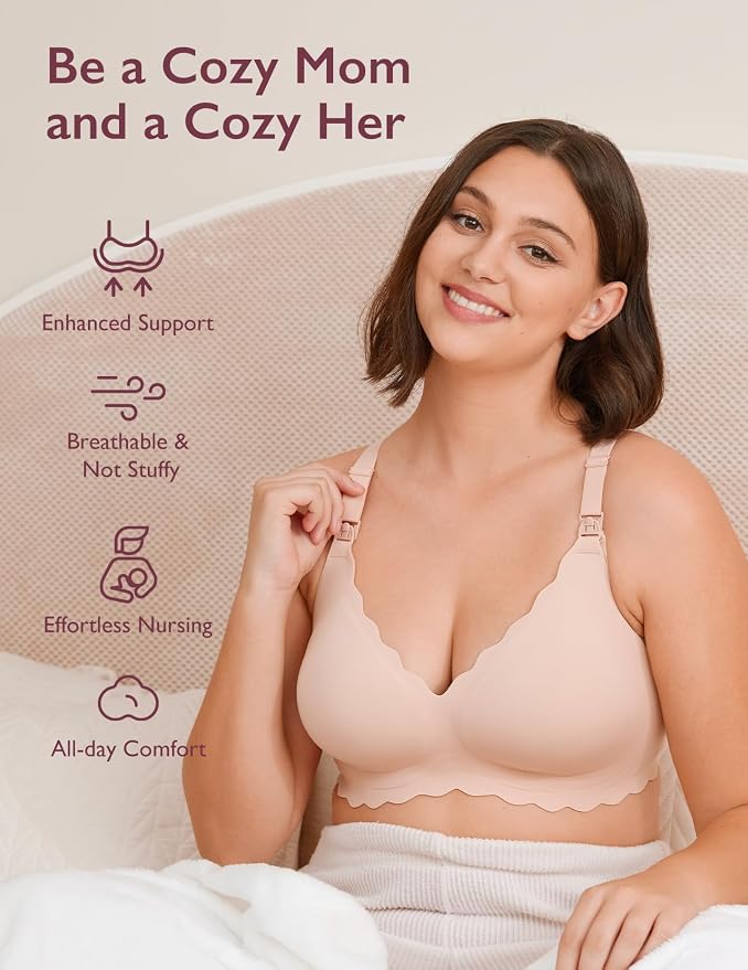 Momcozy Nursing Bras for Breastfeeding, Seamless Pregnancy Maternity Bra - Image 6