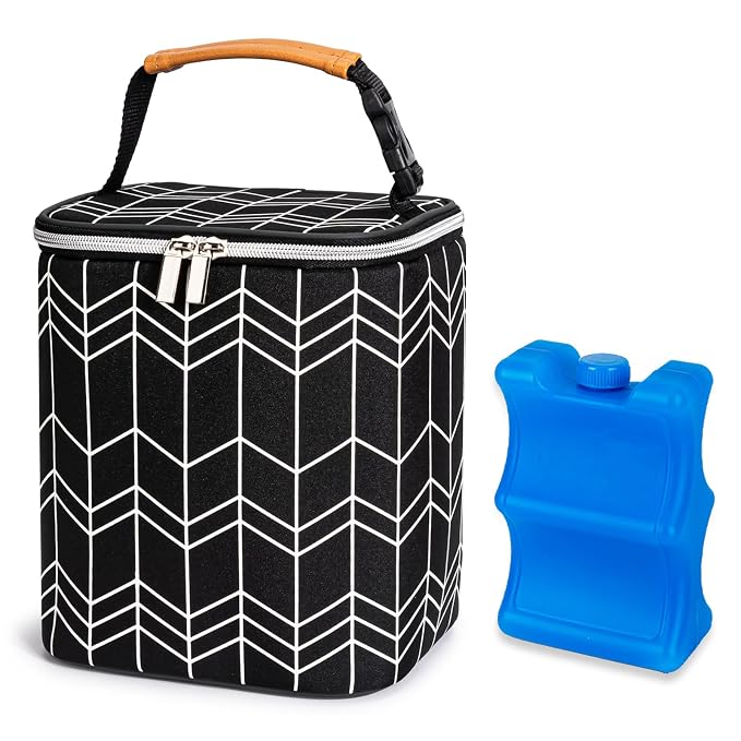 BreastMilk Cooler Bag with Ice Pack Fits 4 Baby Bottles Up to 9 Ounce, Baby by BABEYER