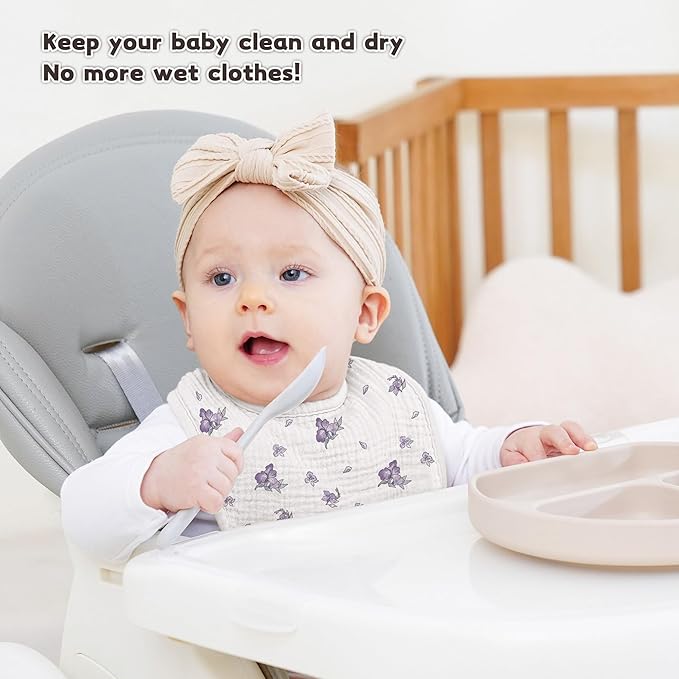 Susurration Muslin Baby Drool Bibs 6Pack Soft Square Adjustable Baby Bandana - Image 4