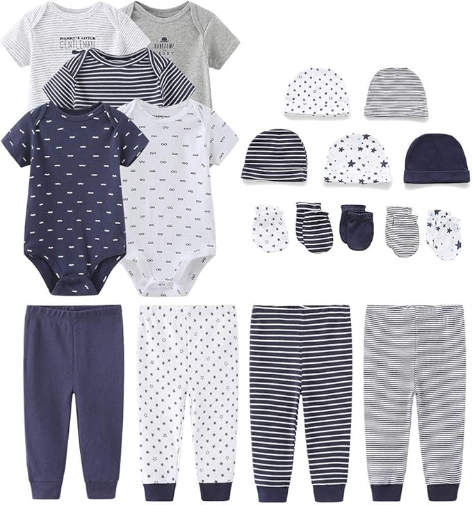 Kiddiezoom Unisex Baby Layette Essentials Giftset Clothing Set 19-Piece by Kiddiezoom