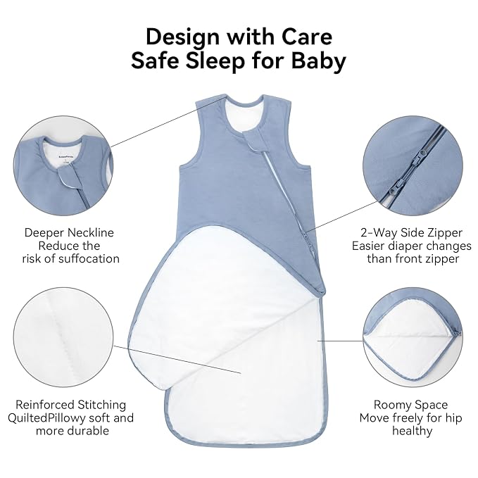 BubblePanda Rayon Made from Bamboo Sleep Sack 2t-3t 0.5 Tog Soft Lightweight - Image 3