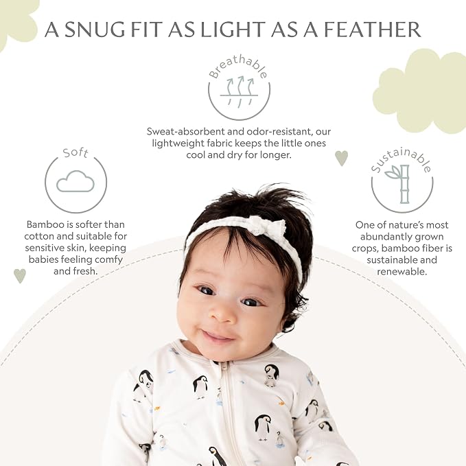 Bamboo Little Soft Baby Footie Pajamas, Baby Clothes, Newborn Sleepers - Image 3