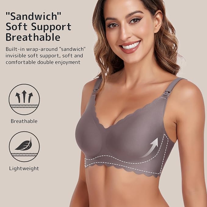Gailife 3 Pack Nursing Bras for Breastfeeding Seamless Wireless Maternity Bras - Image 2