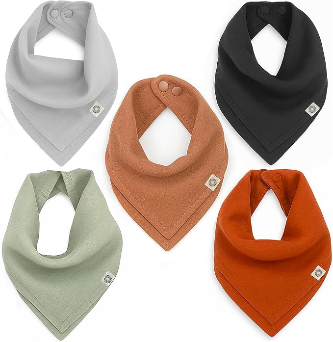 Kishu Baby Indi Organic Baby Bandana Bibs – Fairtrade 4-Way Reversible Drool by KishuBaby