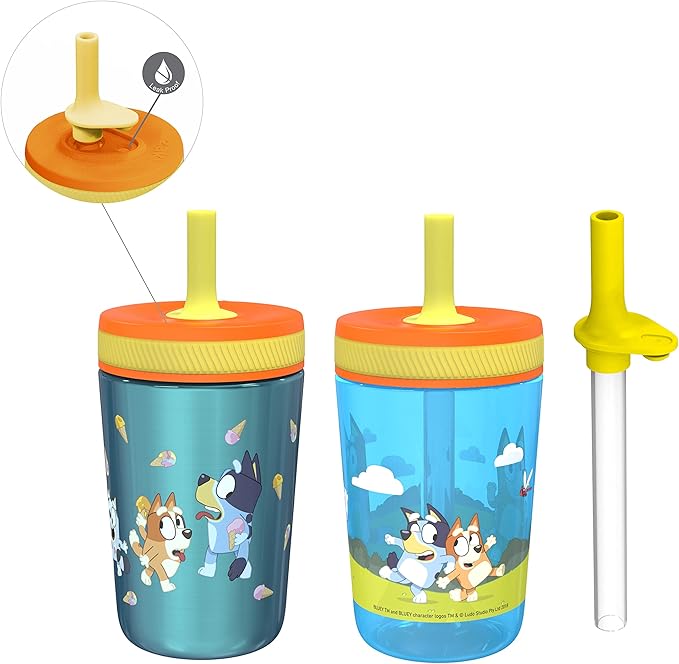 Zak Designs Bluey Kelso Tumbler Set, Leak-Proof Screw-On Lid by ZakDesigns