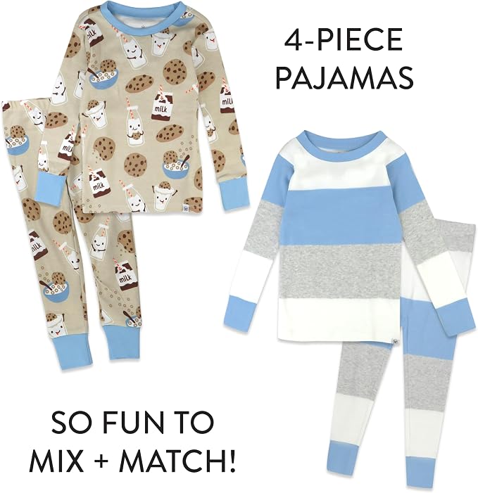 HonestBaby 4 Piece Pajamas Sleepwear Pjs 100% Organic Cotton - Image 3