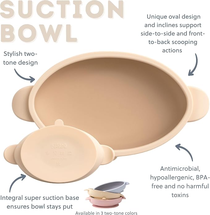 BIBaDO - Silicone Baby Bowl - Stay Put Suction Bowl - Oval Shape - First Meals - Image 4