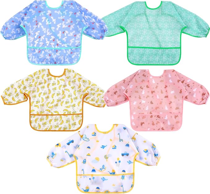 Lictin Long Sleeve Bibs 5 Pack by Lictin