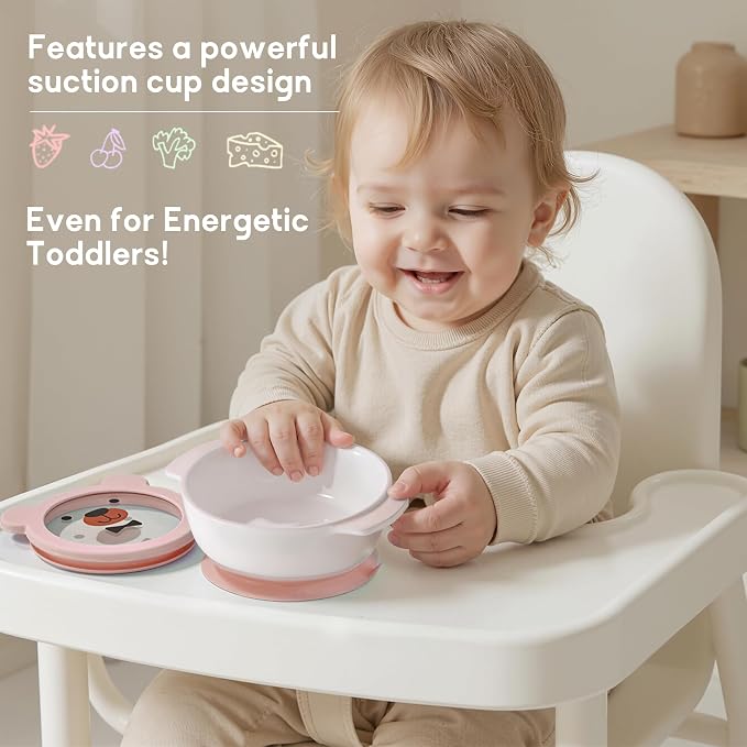 Ceramic Suction Bowl for Babies and Toddlers, Non-Slip Silicone Suction Cup - Image 3