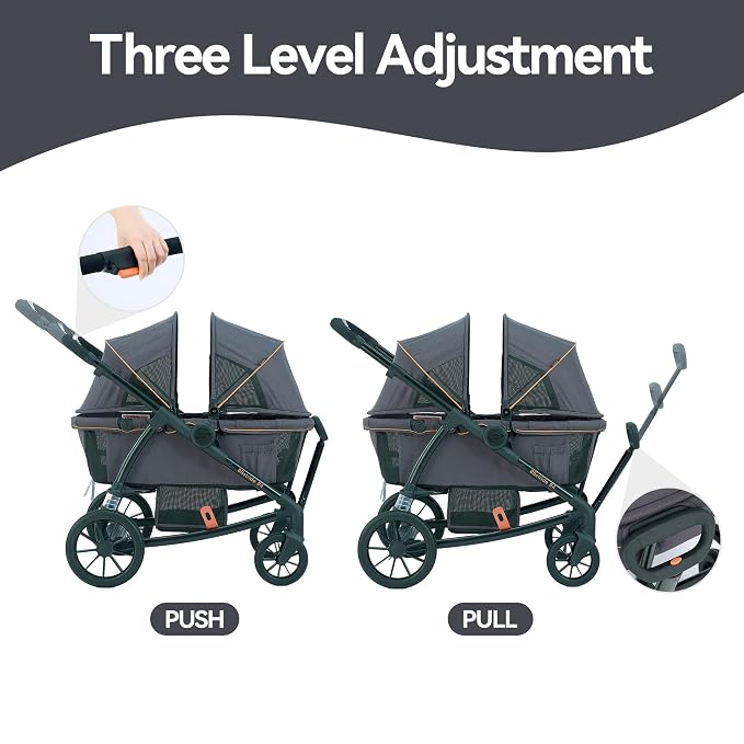 Pamo Babe Double Stroller Tandem Stroller - Image 5