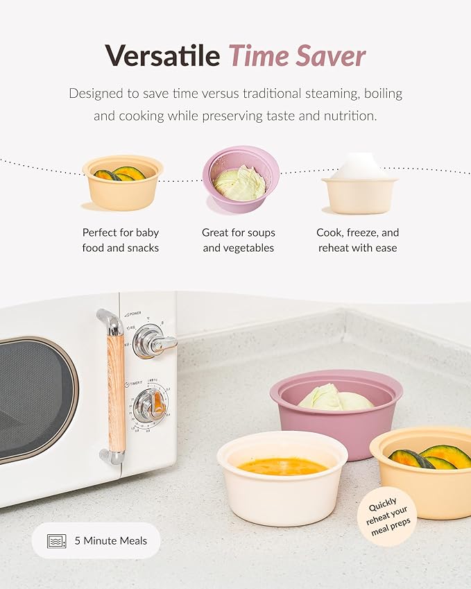 Moyuum Silicone Microwave Steamer | Made in Korea, Baby Food Maker Bowl - Image 4