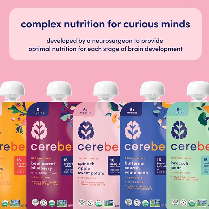 Cerebelly Organic Baby Food Pouches, Spinach Apple Sweet Potato Purees - Image 6