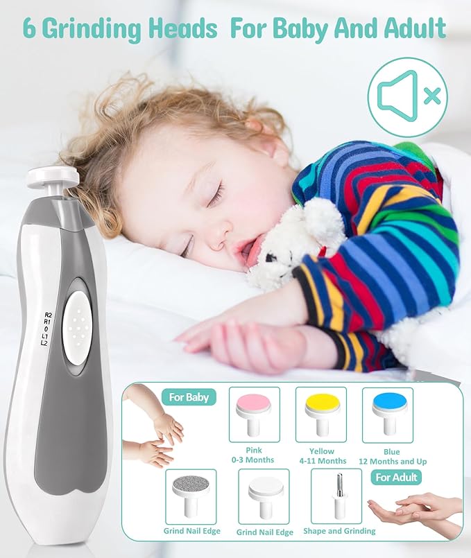 Baby Healthcare and Grooming Kit, Electric Safety Nail Trimmer Baby Nursery Kit - Image 4