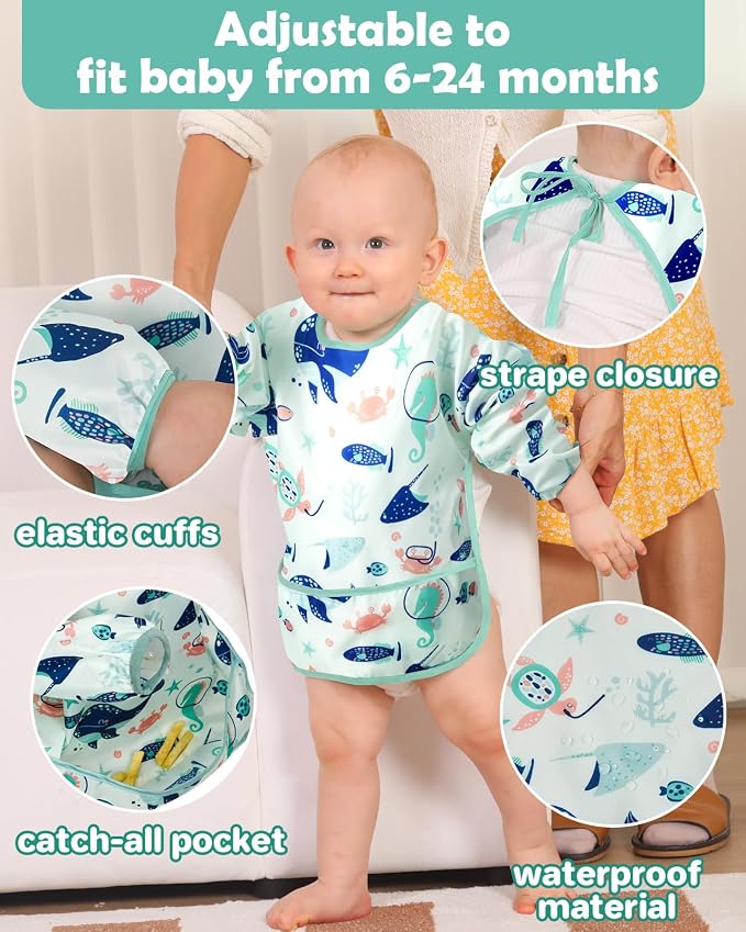 Lictin Long Sleeve Bibs 5 Pack - Image 5