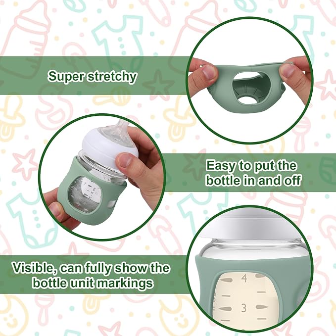 Juome Silicone Sleeves for Avent Natural Glass Baby Bottle - Image 4