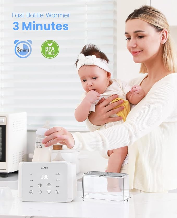 LAREX Double Bottle Warmer, 11-in-1 Fast Baby Bottle Warmer - Image 2