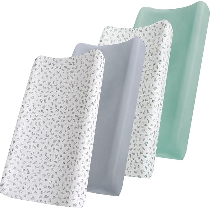 Changing Pad Cover, Diaper Changing Pad Covers 4 Pack, Fitted Baby Changing by Bilobanbabybedding