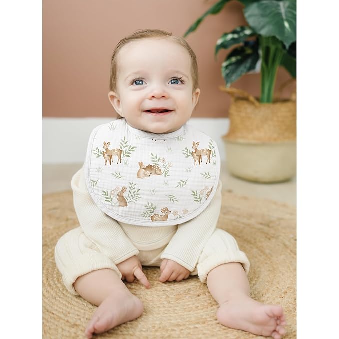 Konssy Muslin Baby Bibs 8 Pack Baby Bandana Drool Bibs Cotton - Image 5