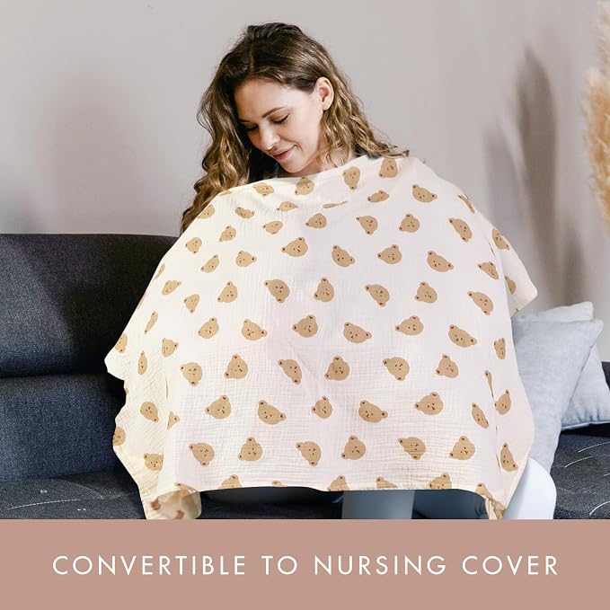 2-Pack Muslin Nursing Cover for Baby Breastfeeding - Image 2