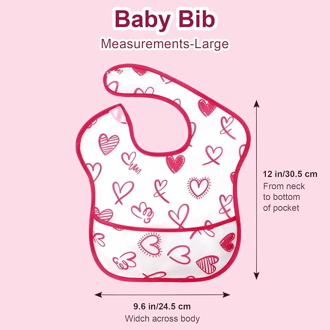 Accmor Baby Bibs, Waterproof Baby Toddler Bibs, Apron Smock Bib - Image 7