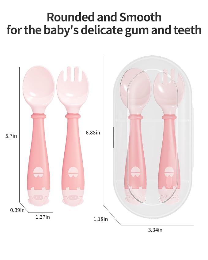 Deejoy Toddler Utensils with Travel Case, Baby Spoons and Forks Set - Image 6