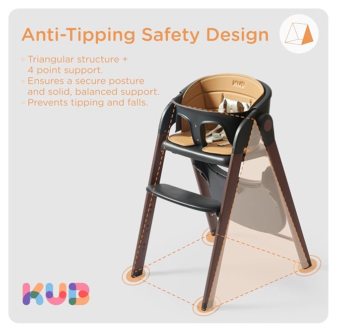 KUB High Chair for Babies and Toddlers Adjustable Foldable Convertible 5 Point - Image 8