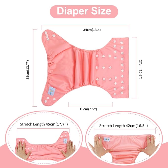 babygoal Baby Girl Cloth Diapers 6 Pack - Image 3