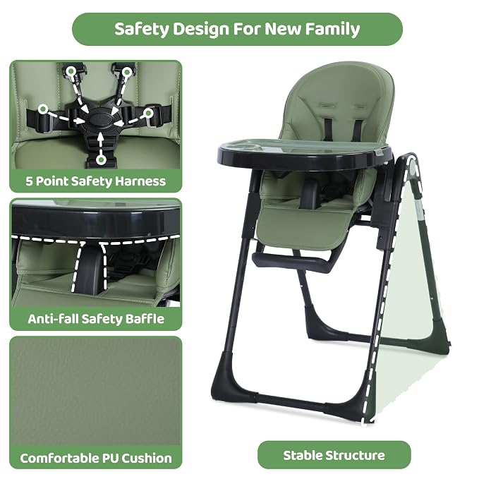 3 in 1 Foldable Baby High Chair, Infant High Chairs - Image 6