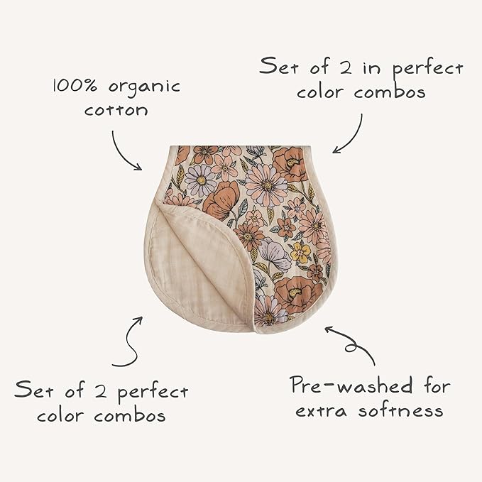 mushie Muslin Baby Burp Cloths | 100% Organic Cotton - Image 6