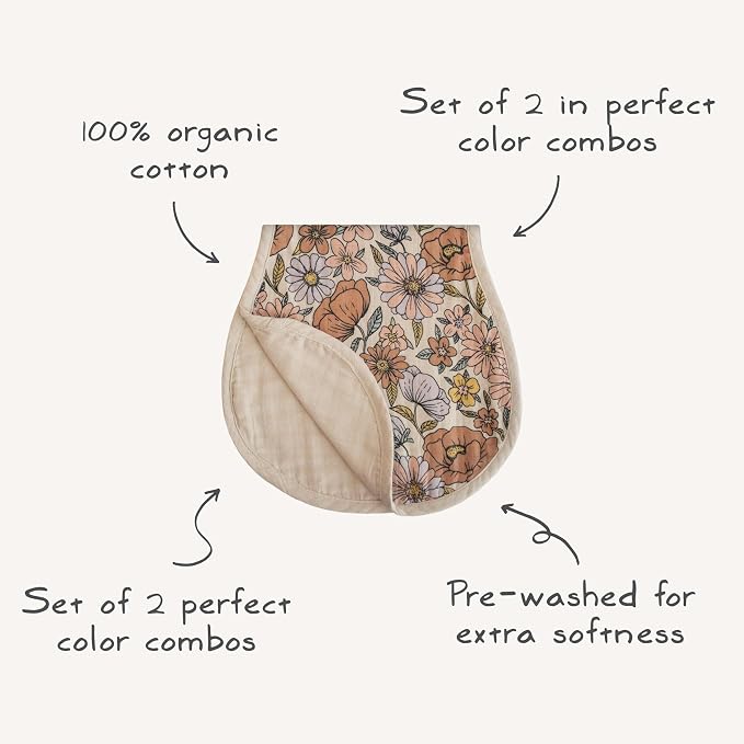 mushie Muslin Baby Burp Cloths | 100% Organic Cotton - Image 3