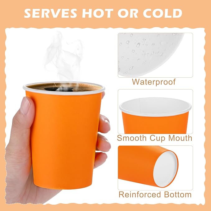 URATOT 60 Pieces 9 Ounce Disposable Paper Cups Rainbow Party Cups Drinking Cups - Image 3