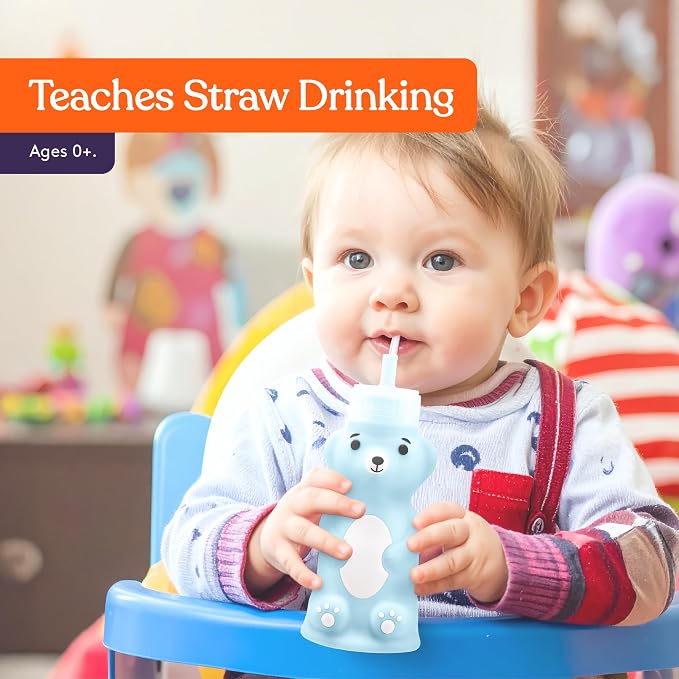 Special Supplies Honey Bear Straw Cup Long Straws, Squeezable Therapy and - Image 5